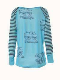 Women's Casual V-Neck T-Shirt With Unique Cloud Print - image 5