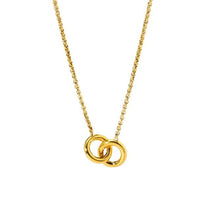 18K Gold Plated Double Ring Pendant Necklace - image 5