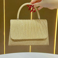 Gold Crinkle Party Handbag - image 1