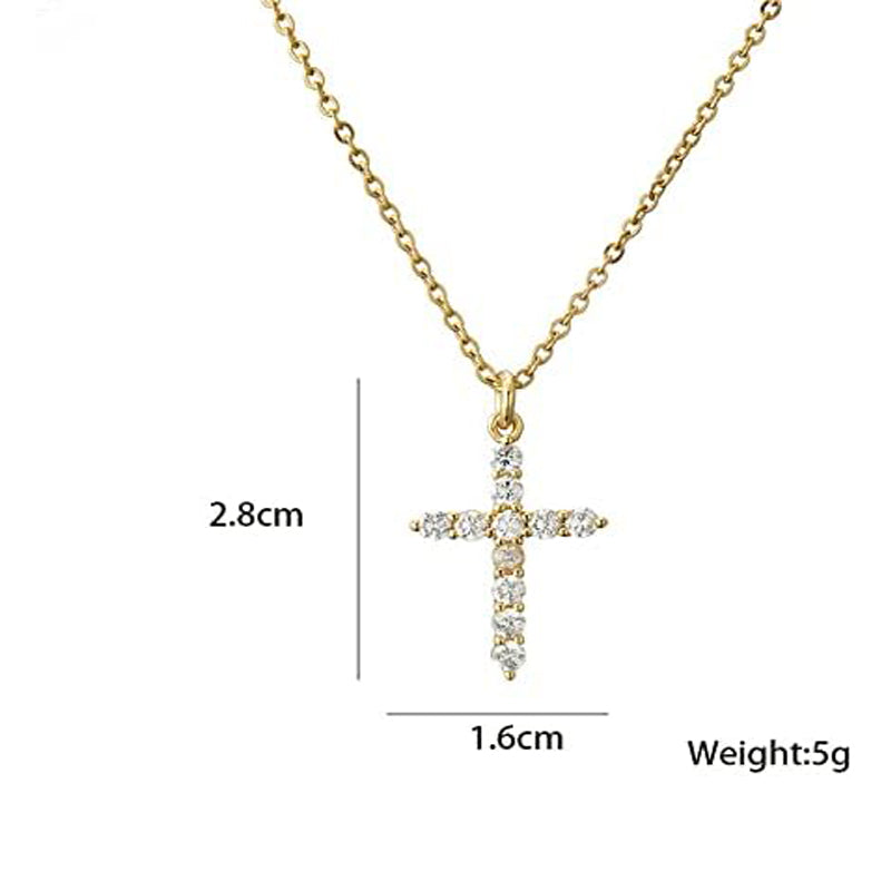 Gold Plated Small Cross Pendant Necklace - image 2