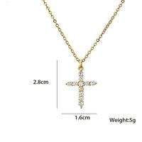 Gold Plated Small Cross Pendant Necklace - image 2