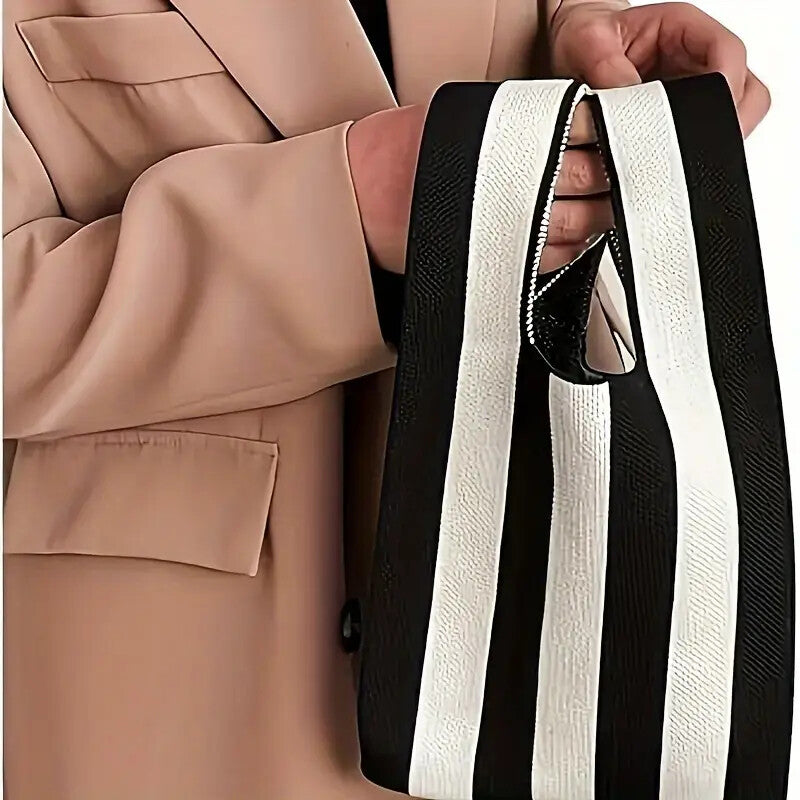 Only Self Pickup---Handbag Women's Knitted Wool Bucket Bag Versatile Handbag Casual Tote Bag Box Rice Bag - image 7