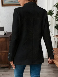 Elegant Plus Size Women'S Casual Knit Polyester Jacket With Double Button Detail And Decorative Pockets - image 2