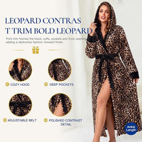 RONGTAI Women's Plush Hooded Robe Bathrobe-Fast Warmth For Home - image 6