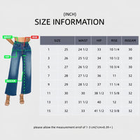 Women's Medium Blue Elastic Waist Jeans - Wide Leg Casual Denim - image 3
