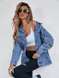 Chaqueta de mezclilla boyfriend desgastada para mujer - image 9
