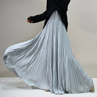Nude Pleated Chiffon Swing Dress - image 3
