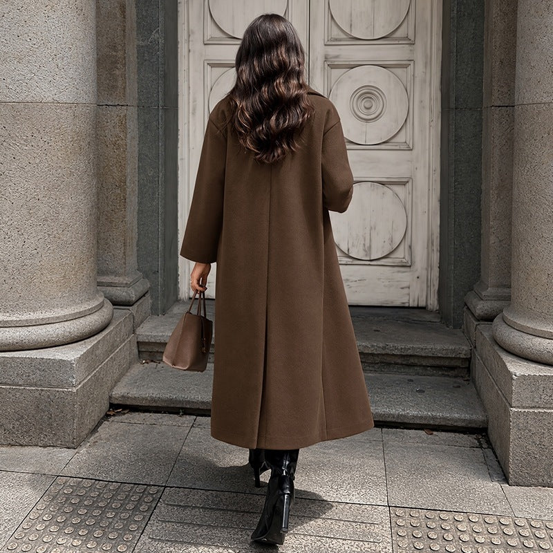 Women's Retro Long Wool Coat - image 2