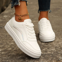 Women's Lace-Up Platform Sneakers, Round Toe - image 1