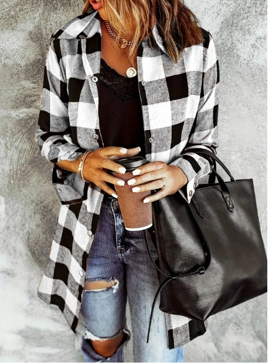 Plaid Print Button Front Shirt - image 7