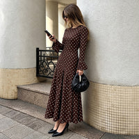 Bell Sleeve Polka Dot Belted Dress - image 3