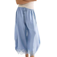 Cropped Bootcut Pants with Lace Panel - image 10