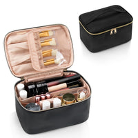 Makeup Bag, Portable Cosmetic Bag Black Make Up Case Toiletry Bag Large Capacity Travel Makeup Case Organizer - image 1