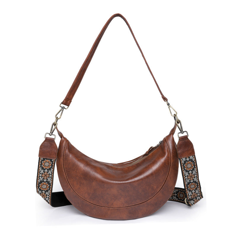 Vintage Crescent Crossbody Bag - image 6