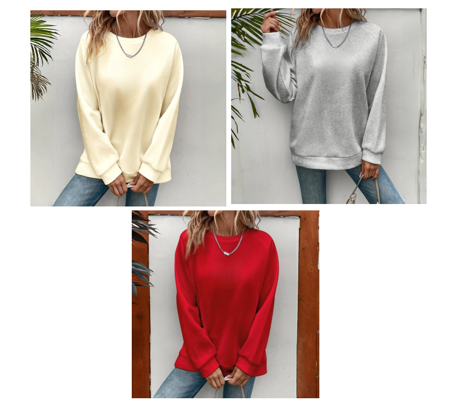Women's Loose Sports Round Neck Sweatshirt - image 7