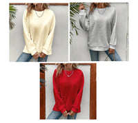 Women's Loose Sports Round Neck Sweatshirt - image 7