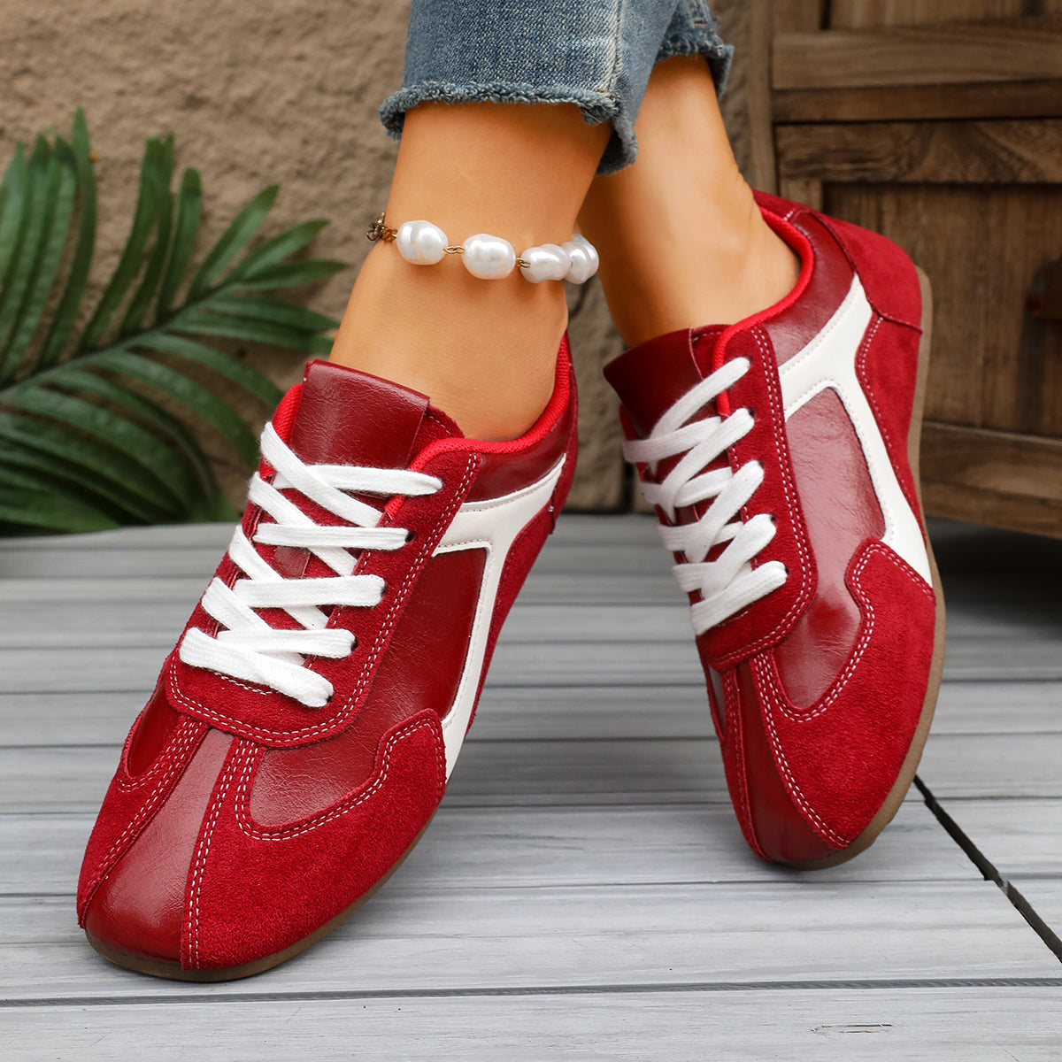 Women's Retro Lace-Up Sneakers - image 8