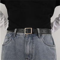 Matte Silver Buckle Faux Leather Belt - image 6