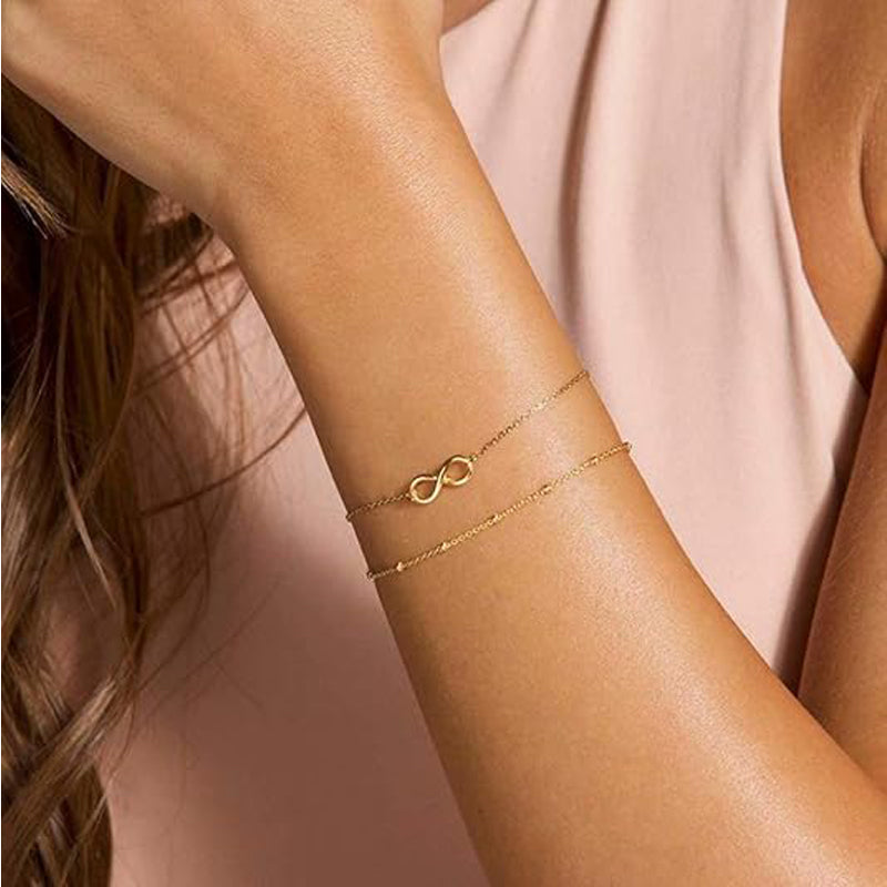 14K Gold Dainty Infinity Bracelet - image 5