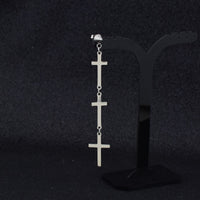 Cross Stud Ear Chain Earrings - image 4