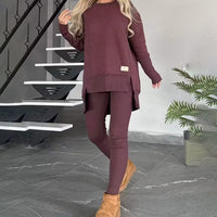 Conjunto de casa de 2 piezas: sudadera con abertura lateral y leggings - image 5