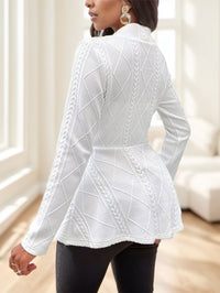 Solid Color Textured Single Button Jacket - image 3