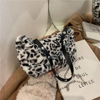 Leopard Plush Shoulder Bag - image 5