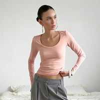 U-Neck Slim Fit Long Sleeve Base Top - image 12