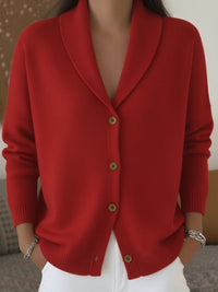 Women's Loose Knit Notch Lapel Long Sleeve Cardigan - image 9