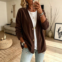 Women's Loose Button Casual Jacket - image 3