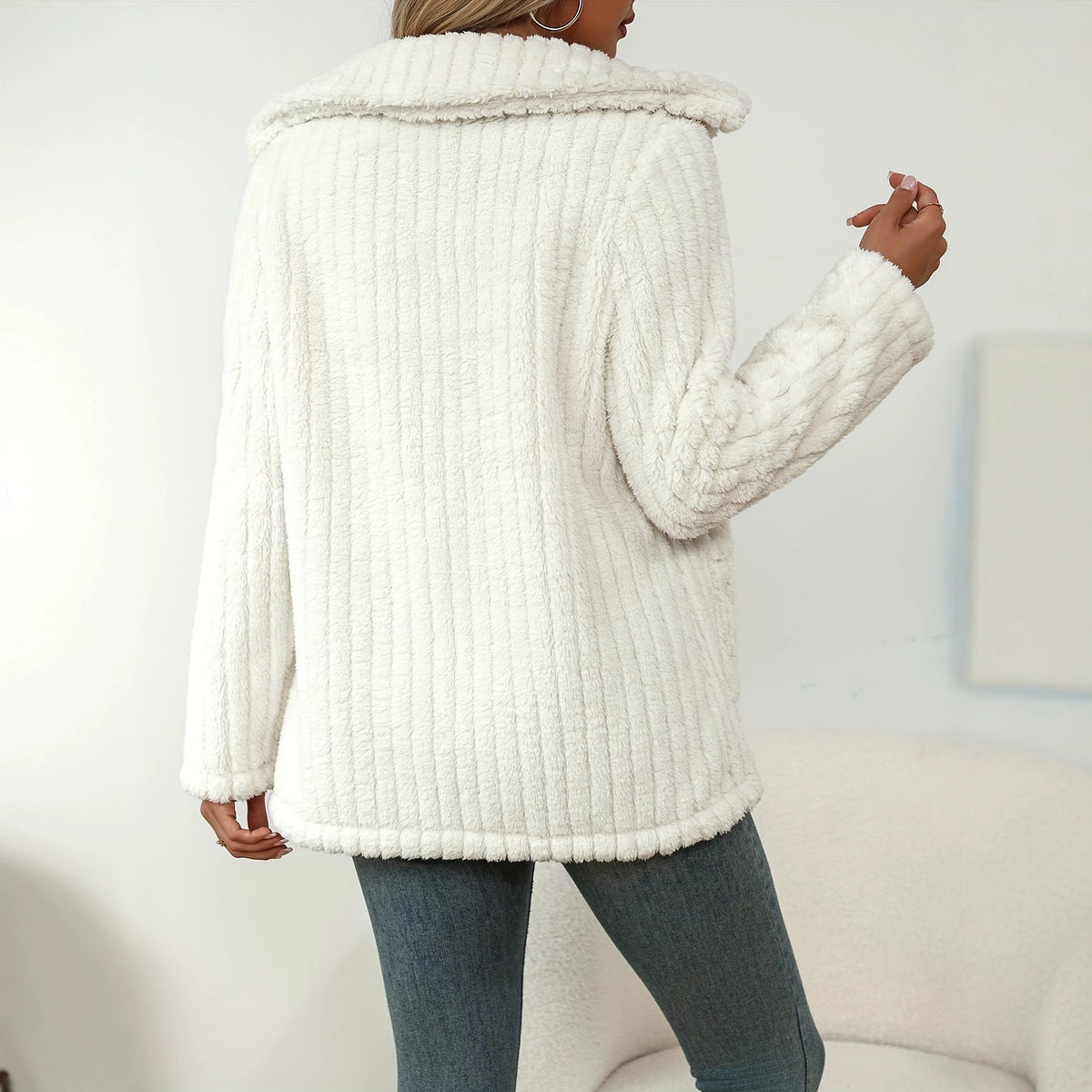 Striped Double-Sided Plush Jacket - image 2