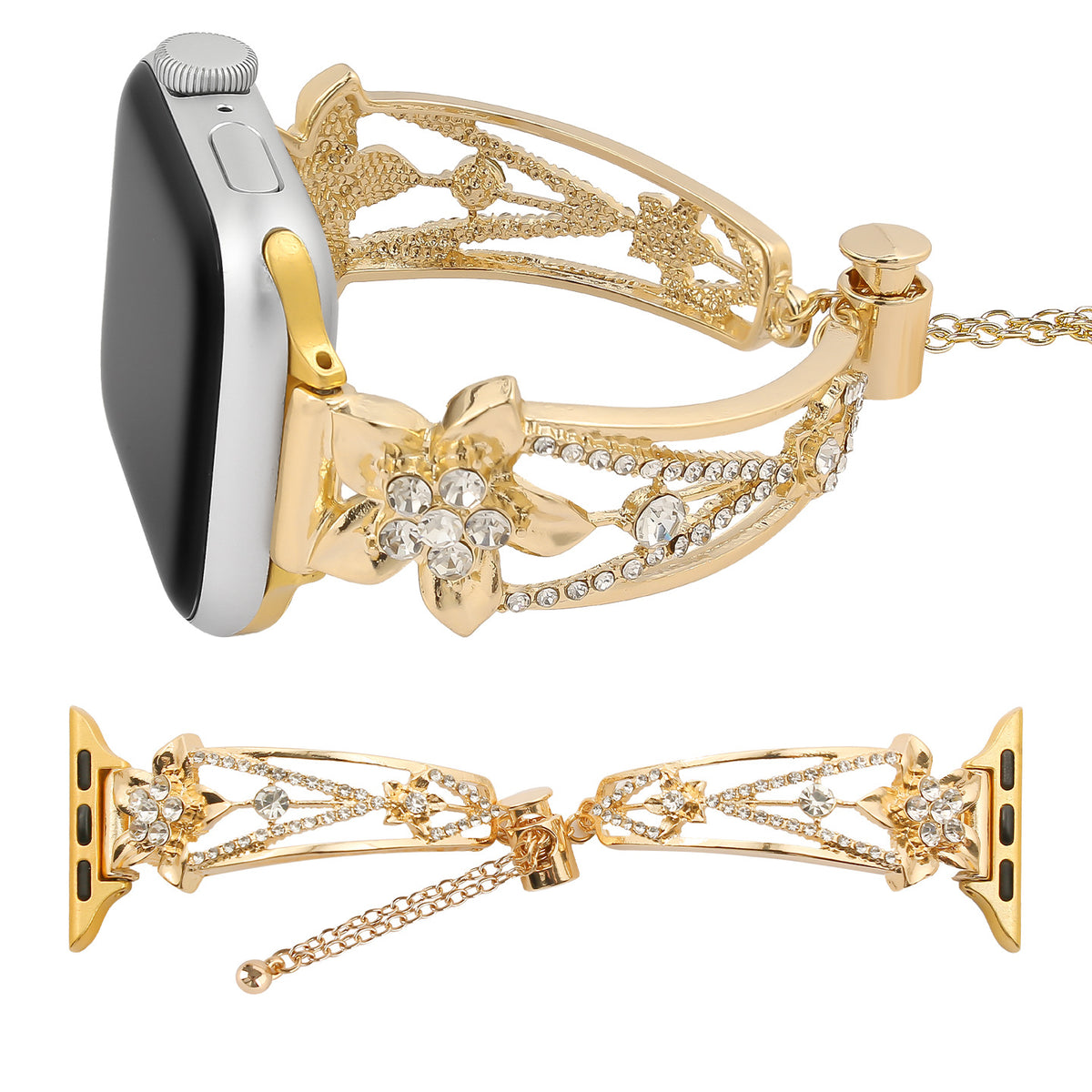 Starburst Rhinestone Watch Chain Band - image 5