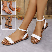One-straped Flat Sandals Summer Buckle Roman Shoes Fashion Simple Sandal - image 1