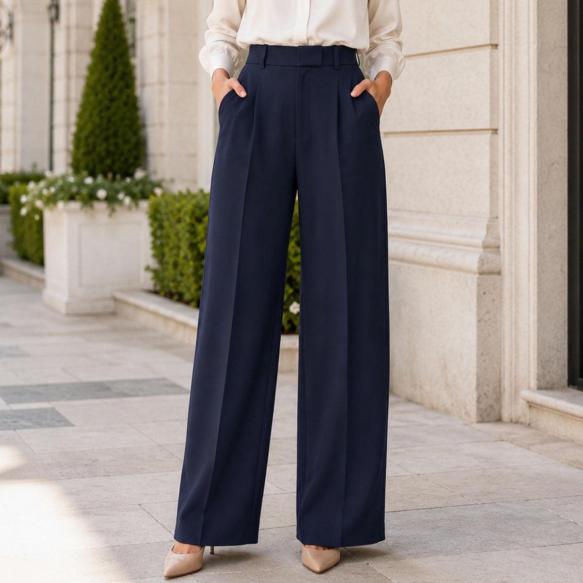 Women's Wide Leg Business Casual Trousers - image 7
