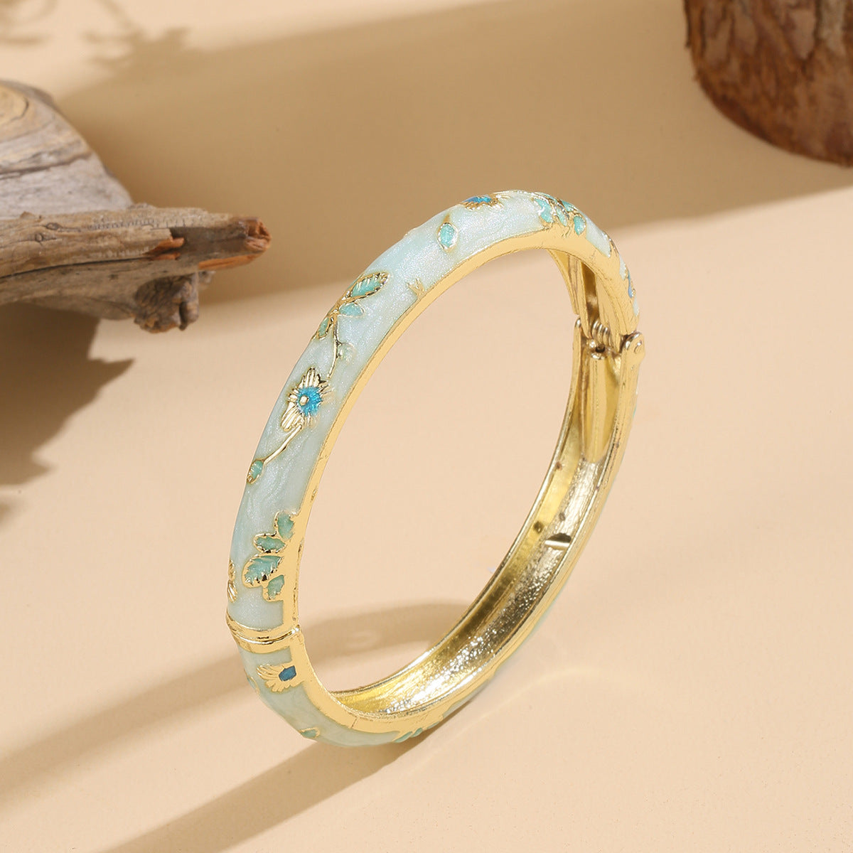 Retro Enamel Floral Bracelet - image 4