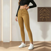 Mustard Yellow High-Waist Skinny Jeans - image 3