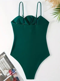 Green Swimsuit with Floral Sarong Set - image 3