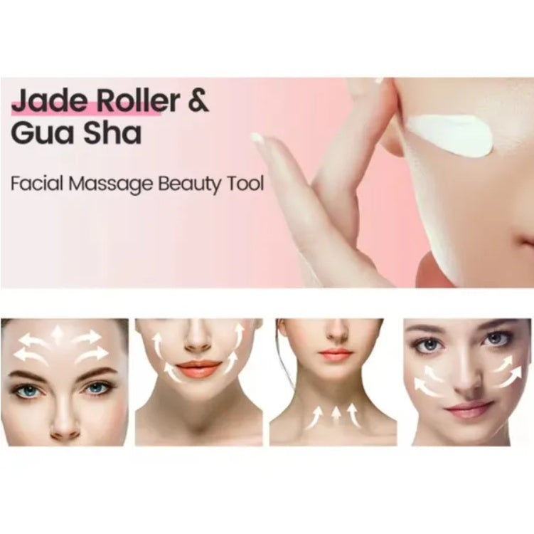 Gua Sha Board 2PCS Massage Stone For Facial Body Skincare Roller Scraping Massager Natural Resin Facial Lifting Scraper Neck Anti Wrinkle Massager Tool - image 3