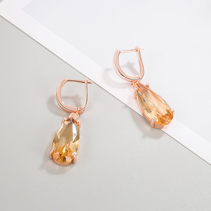 Champagne Gold Teardrop Earrings