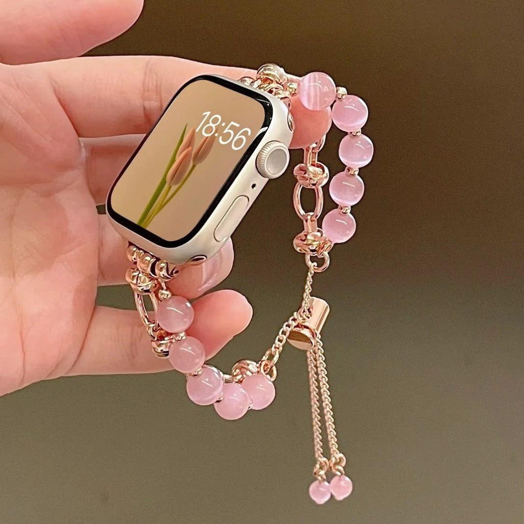 Cat Eye Bead Metal Band Compatible with Apple Watch - image 4