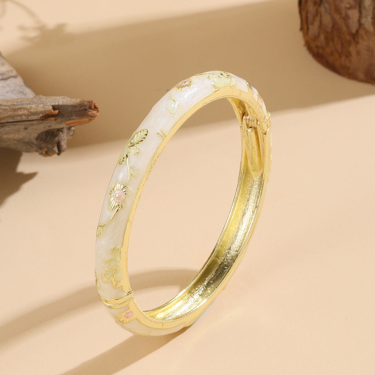 Retro Enamel Floral Bracelet - image 3