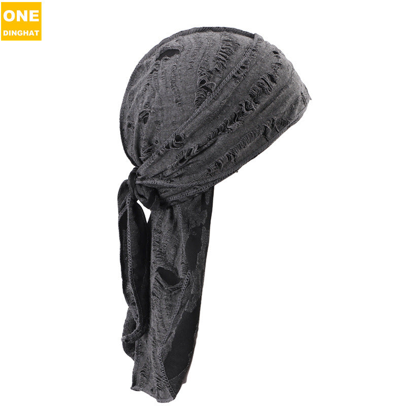 Retro Distressed Denim Ribbon Hat - image 4