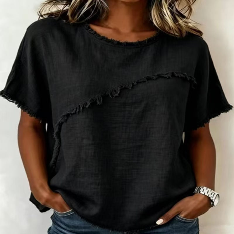 Women's Round-Neck Casual Loose Short-Sleeve Top - image 12