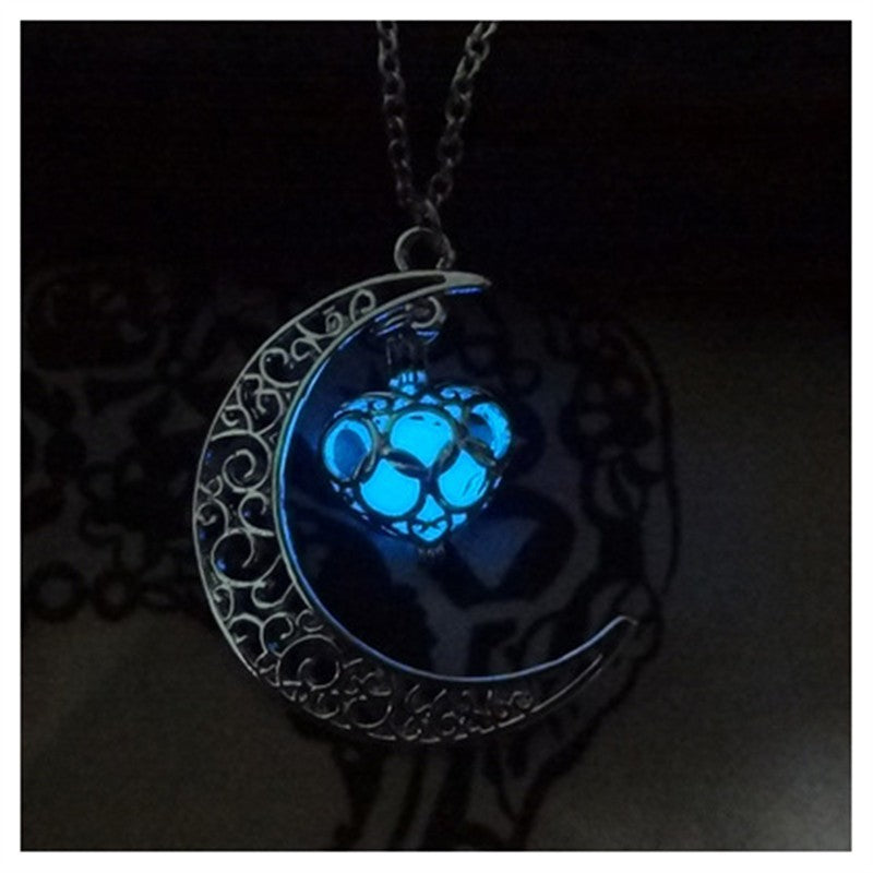 Glow-in-the-Dark Crescent Moon Necklace - image 3