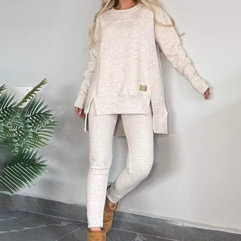 Conjunto de casa de 2 piezas: sudadera con abertura lateral y leggings - image 2