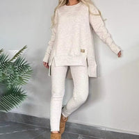 Conjunto de casa de 2 piezas: sudadera con abertura lateral y leggings - image 2