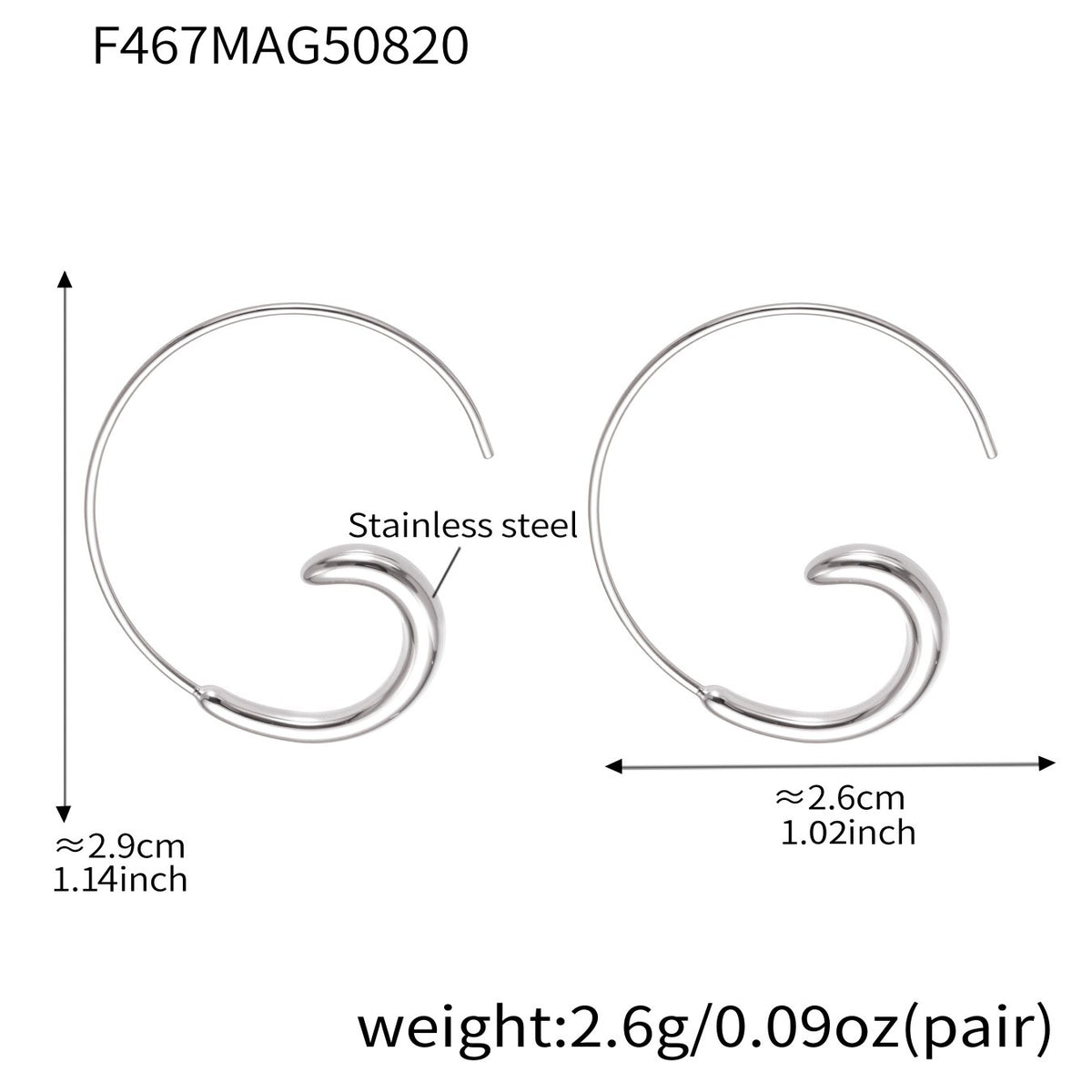 Gold Stainless Steel Earrings