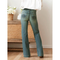 Vintage Wash Slim Flare Jeans - image 4