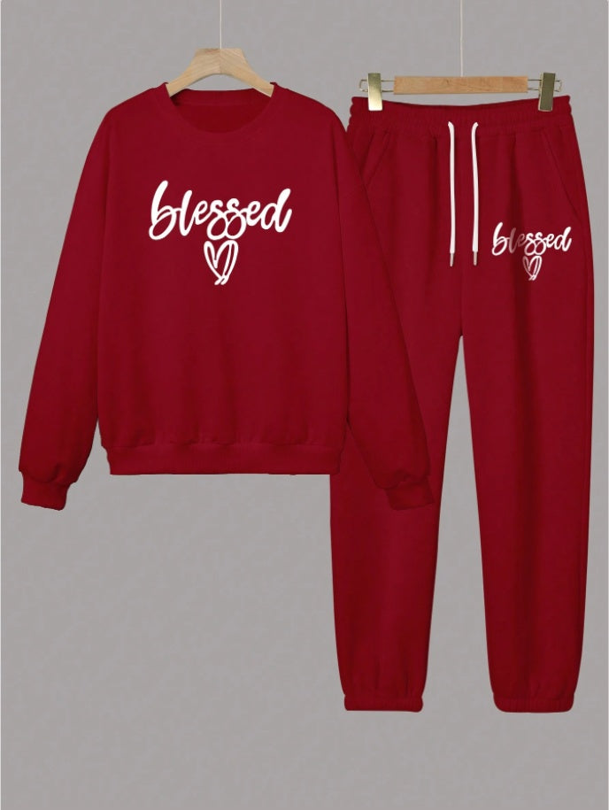 Hoodie Two-Piece Fashion Warm Plus Fleece Round Neck Sweatshirt - image 3