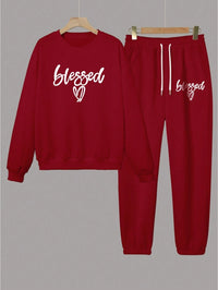 Hoodie Two-Piece Fashion Warm Plus Fleece Round Neck Sweatshirt - image 3